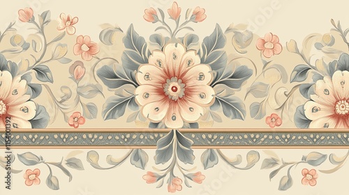 elegant thai style textile vintage color pencil style