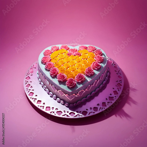 Heart shaped cake photo