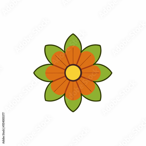 Wallpaper Mural orange flower isolated on white Torontodigital.ca