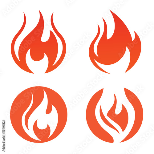 Flame Icon Vector Bundle Design Pack.