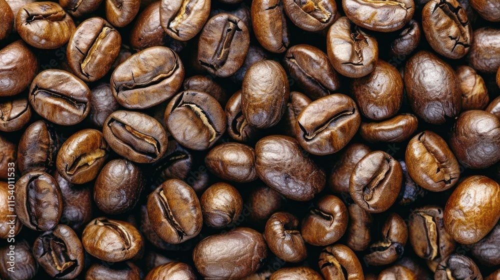 Fototapeta premium Roasted coffee beans close-up background.