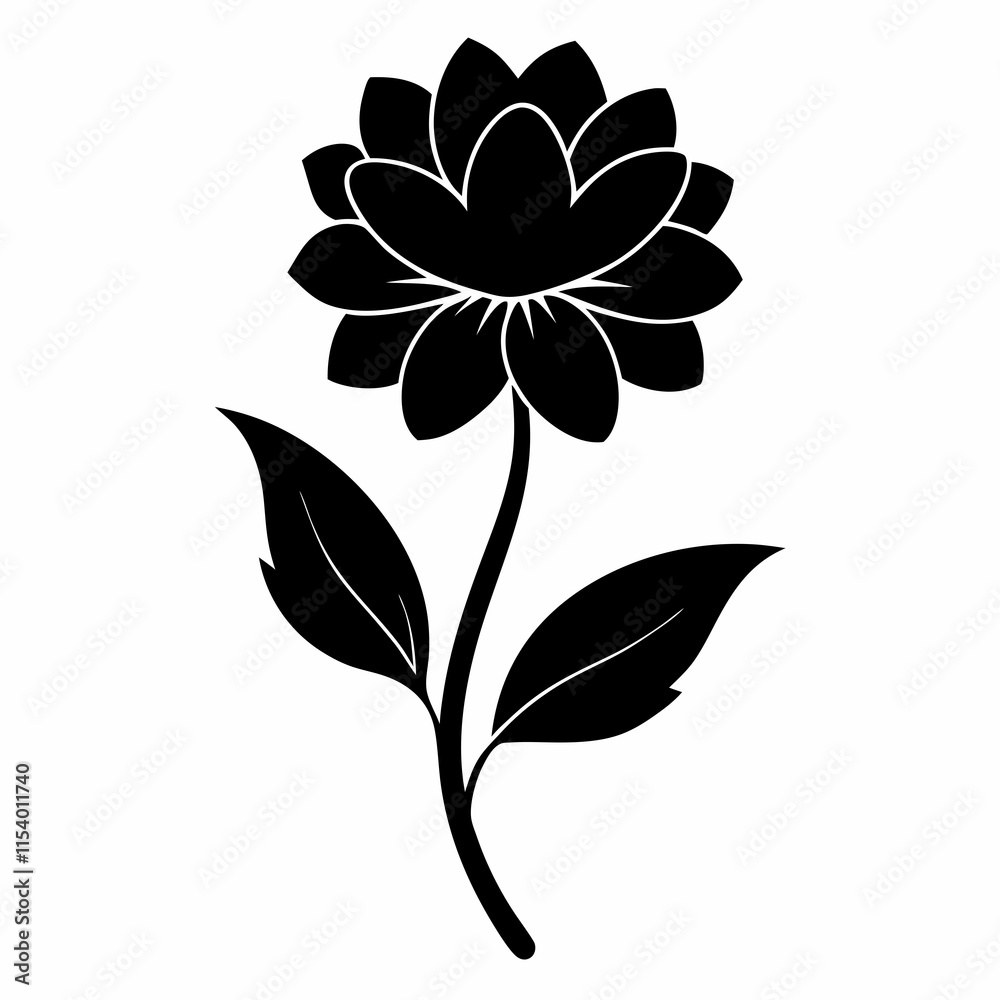 Flower Reverie black silhouette vector Flower Reverie black silhouette vector