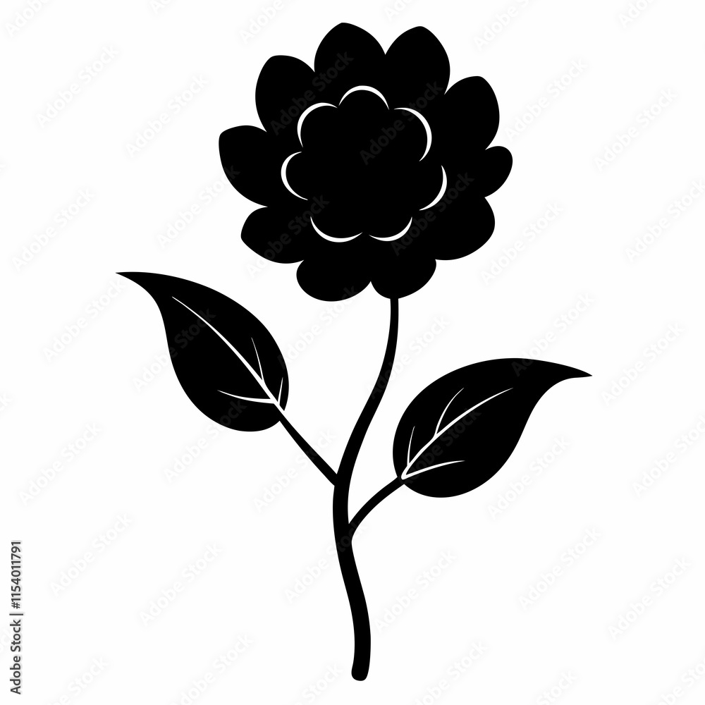 Flower Reverie black silhouette vector Flower Reverie black silhouette vector