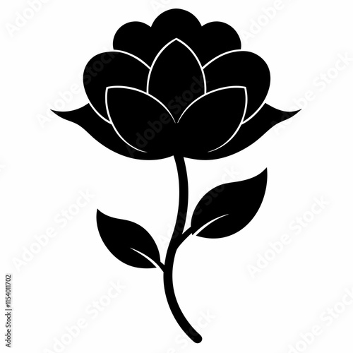 Flower Reverie black silhouette vector