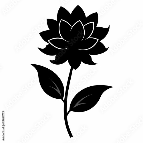 Flower Reverie black silhouette vector