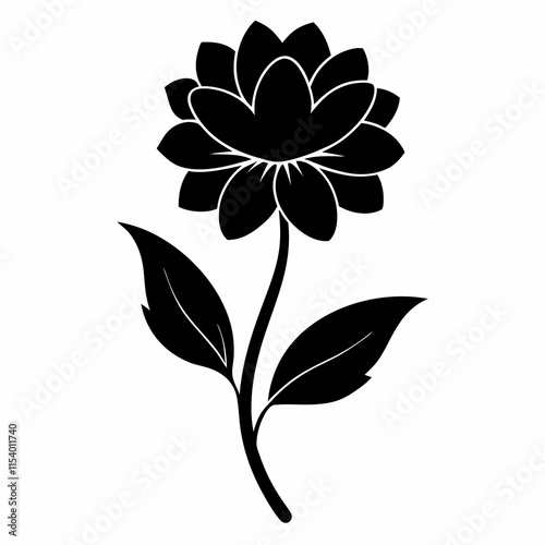 Flower Reverie black silhouette vector