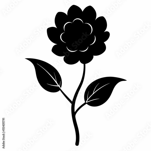 Flower Reverie black silhouette vector