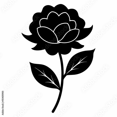 Flower Reverie black silhouette vector