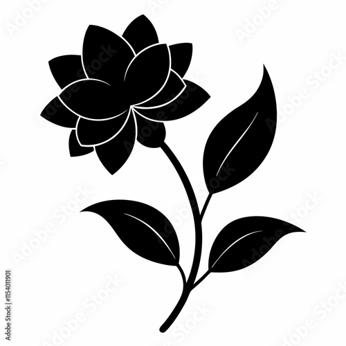 Flower Reverie black silhouette vector