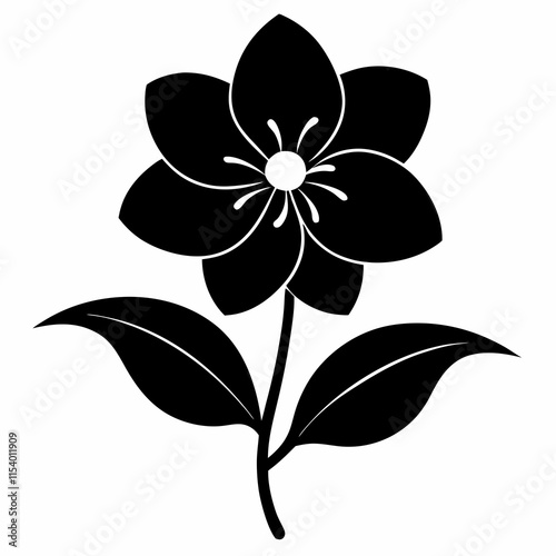 Flower Reverie black silhouette vector