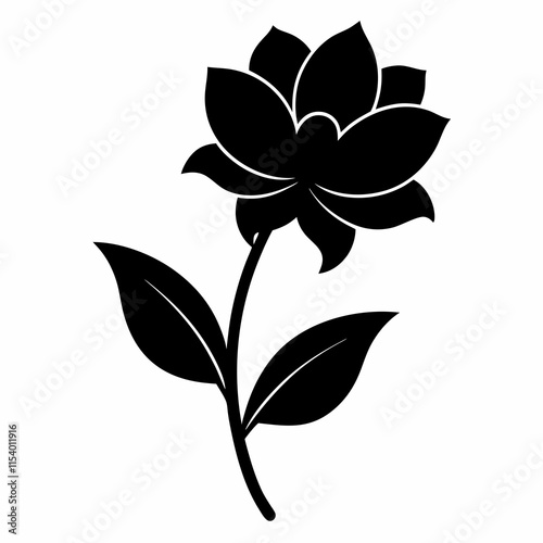Flower Reverie black silhouette vector