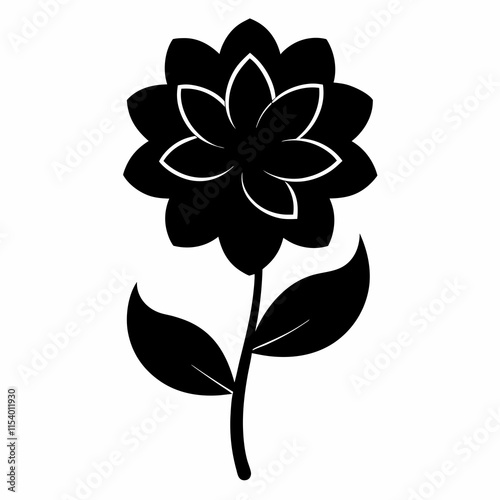 Flower Reverie black silhouette vector