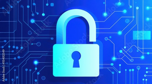 Wallpaper Mural A close up of a padlock on a circuit board Torontodigital.ca