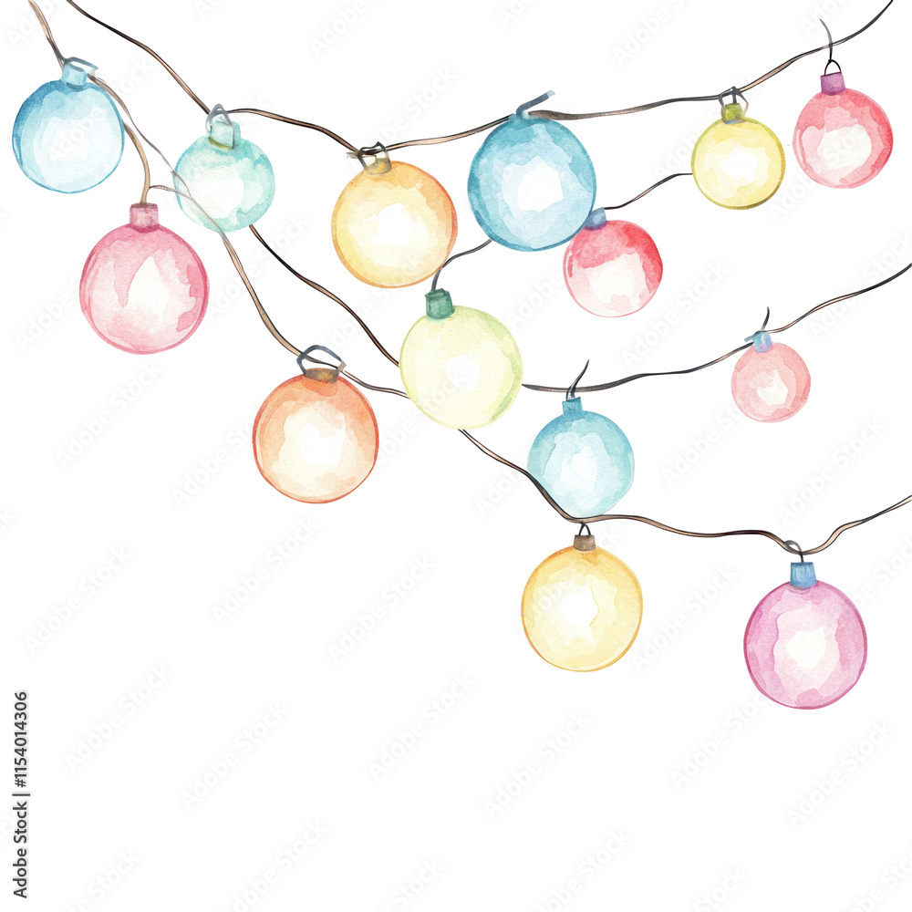 Charming Pastel String Lights Illustration for Festive Decor and Celebratory Themes Charming Pastel String Lights Illustration for Festive Decor and Celebratory Themes