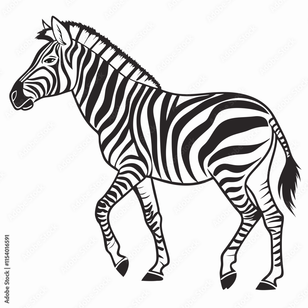Zebra vector silhouette black design white background Zebra vector silhouette black design white background