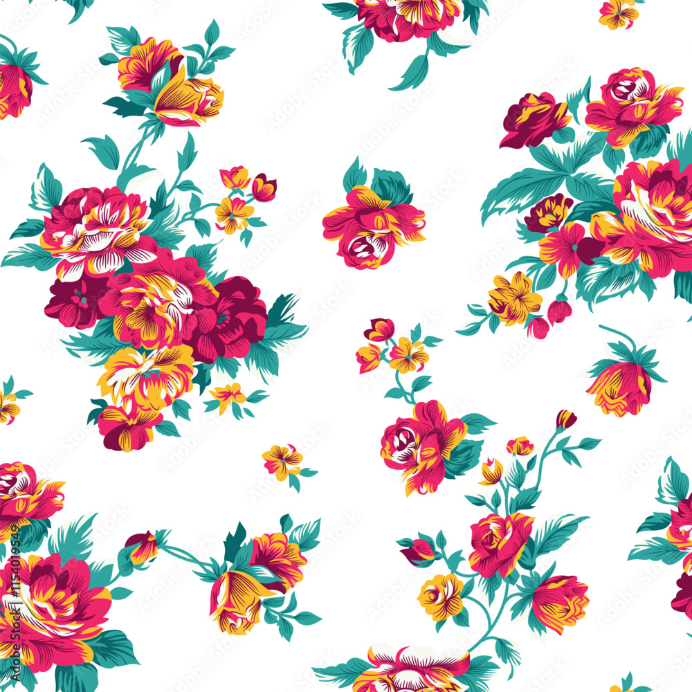Obraz premium Beautiful trendy flower pattern. Fashionable template for design