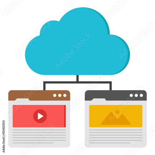 Modern design icon of cloud hosting