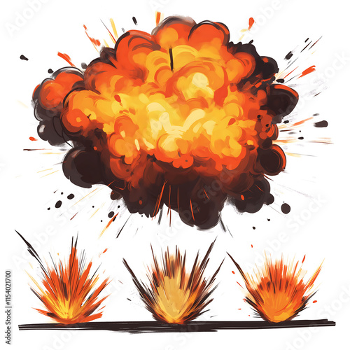 Artistic Blast Splash PNG File with Dynamic Ripple and Splatter Details