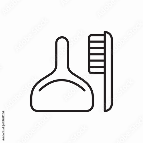 broom scoop icon sign vector