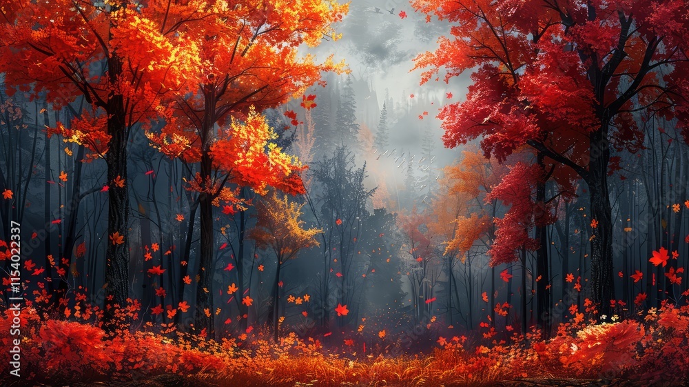 Orange maple leaves autumn background Orange maple leaves autumn background