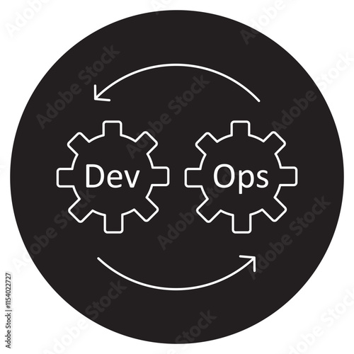 Devops icon, Accelerating Software Development with DevOps Practices, Transforming IT Operations Through DevOps Automation icons, vector