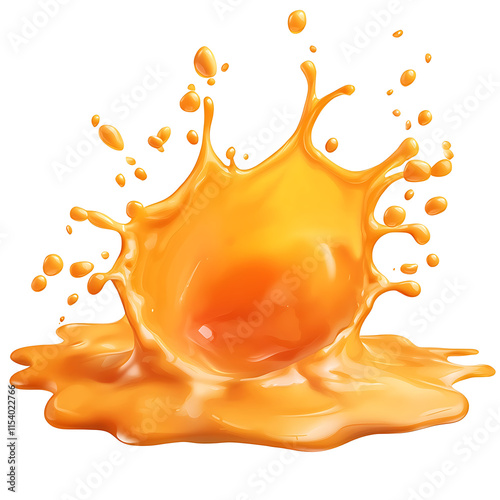 Realistic Orange Juice and Drip Splash PNG for Creative Food Designs