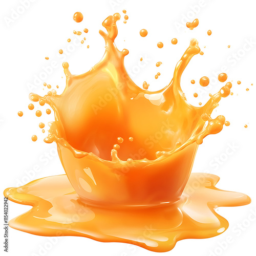 Elegant Orange Juice Wave Splash PNG for Marketing and Design Projects