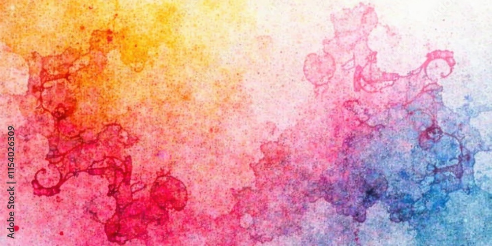 Fototapeta premium Abstract Colorful Watercolor Wash Background Texture with Vibrant Hues and Organic Splotches