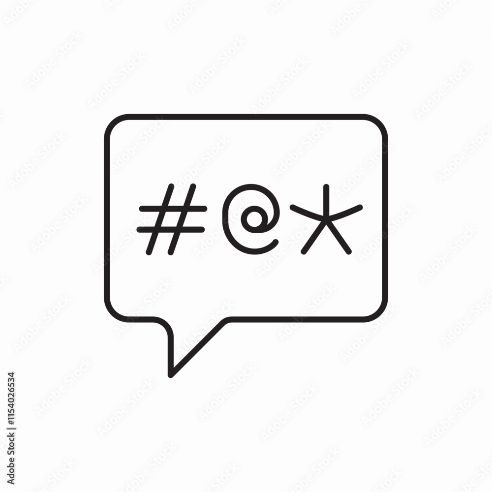 speech bubble swearing icon sign vector speech bubble swearing icon sign vector