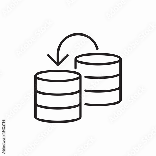 sql transfer data base icon sign vector