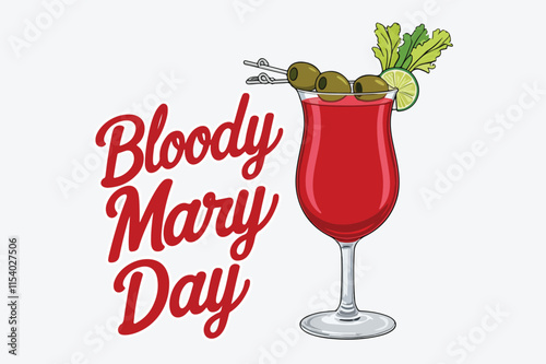 National Bloody Mary Day vector illustration