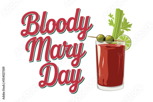 National Bloody Mary Day vector illustration