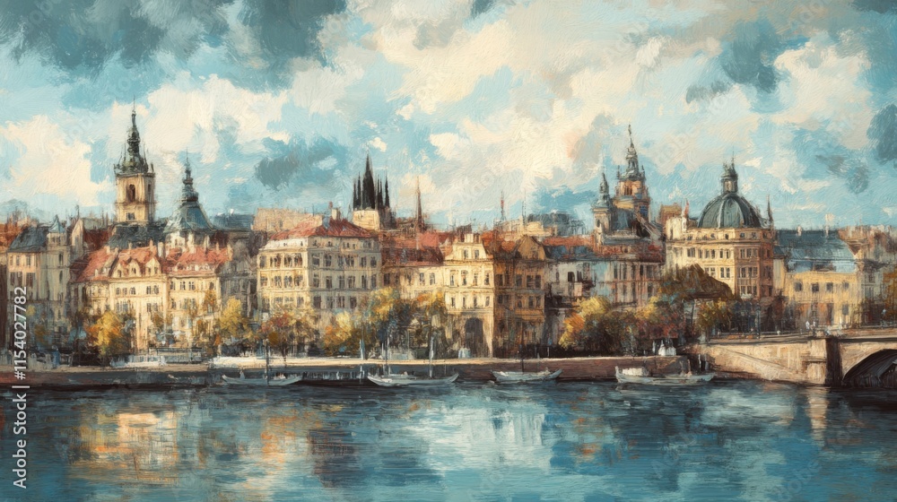 Obraz premium Cityscapes blend modernity and history.