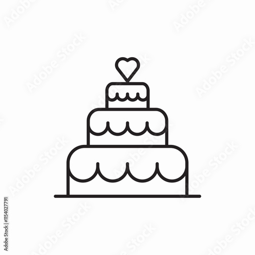 wedding cake icon sign vector