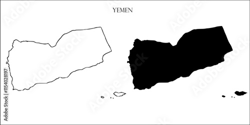 Yemen Blank Map, Yemen Map Outline Vector Images