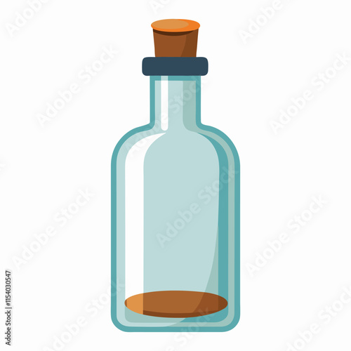 empty glass bottle on white background