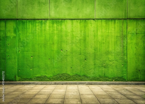 Empty concrete wall, khaki green, AI-generated image.