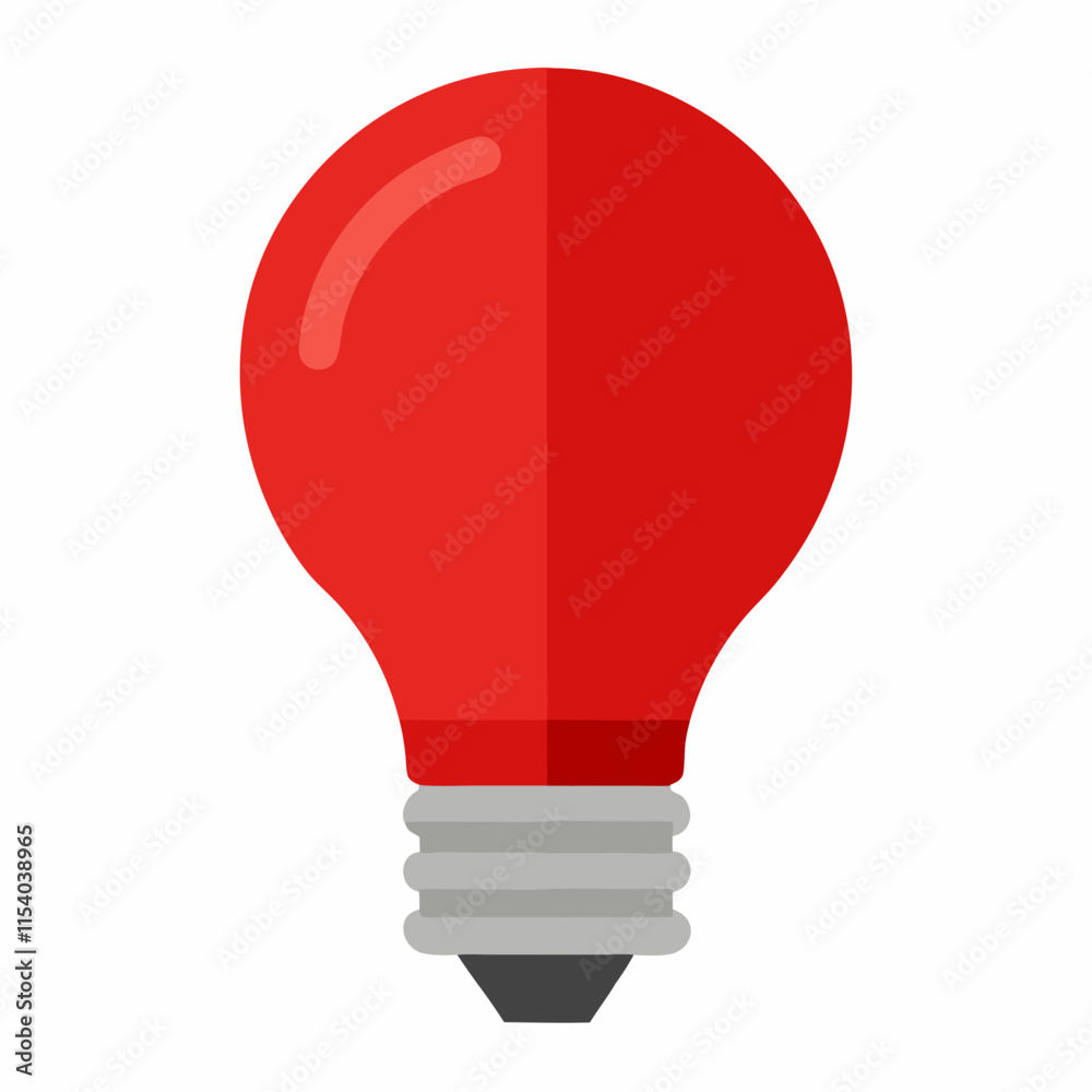 red electric bulb or light vector icon on white background red electric bulb or light vector icon on white background