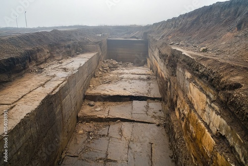 Detailed Excavation Site: Unveiling the Foundation's Layers of History and Construction photo