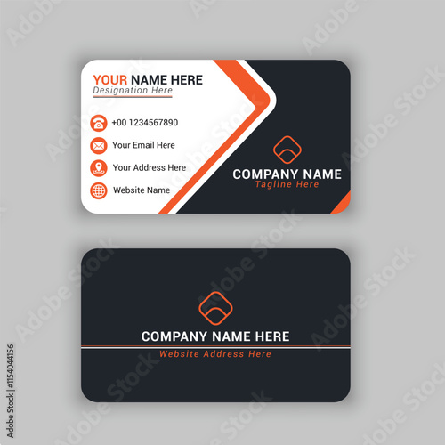 professional business card design with orange colour