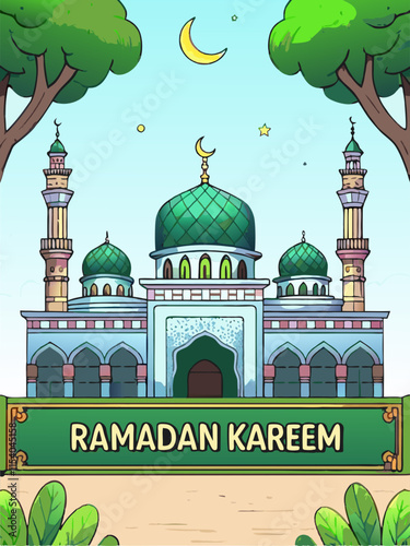 a digital illustration of a ramadan kareem design