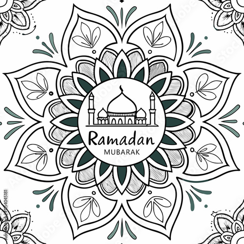 modern geometric patterns with ramadan mubarak