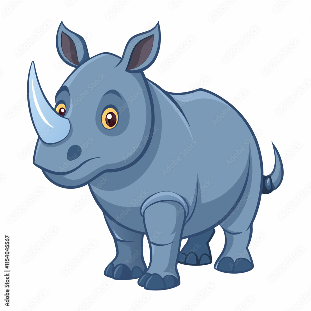 Fototapeta premium rhino cartoon isolated on white