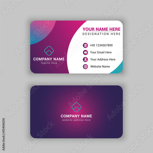 professional business card design with light gradient colour