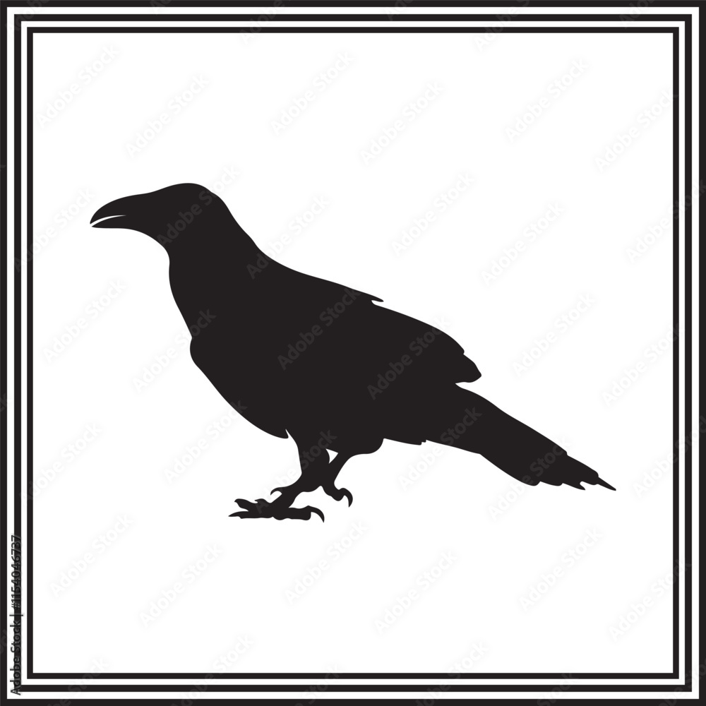 Crow bird icon isolated vector, silhouette of wildlife animal. Crow bird icon isolated vector, silhouette of wildlife animal.