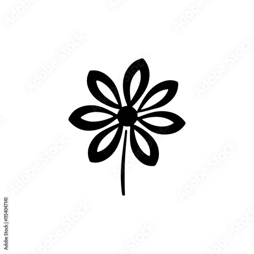 Flower silhouette vector illustration