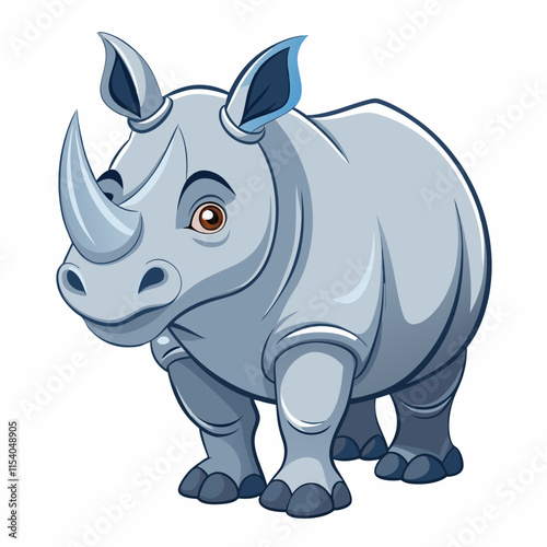 rhino cartoon isolated on white