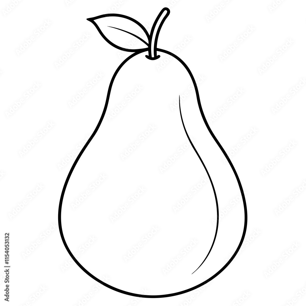 Pear line art art vector