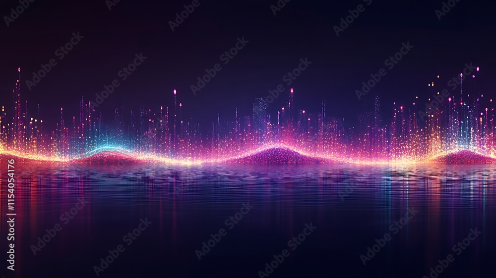 Abstract background with bokeh defocused lights and stars.