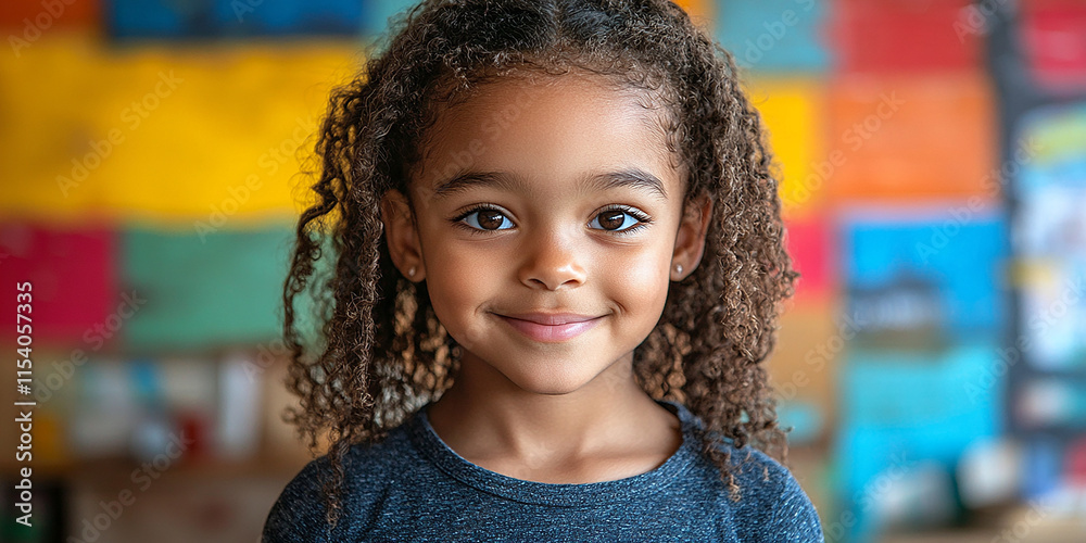 Portrait of a black school child looking into the camera Portrait of a black school child looking into the camera